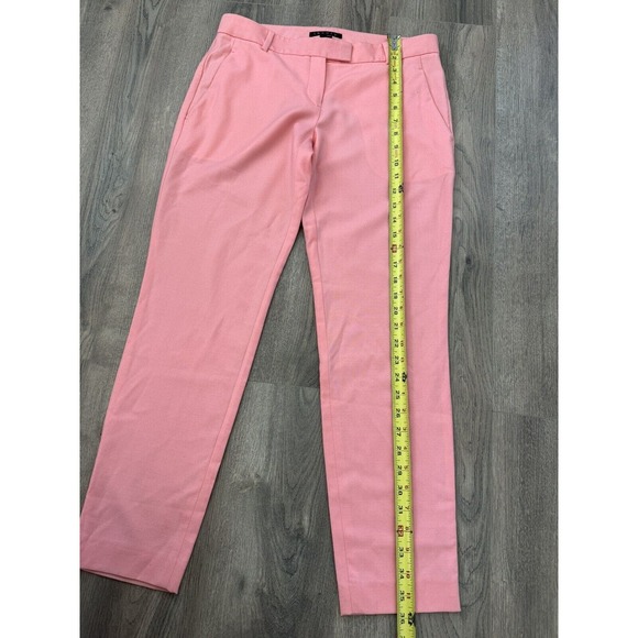 THEORY Sienna Pants Womens 6 Cropped wool-twill tapered Salmon Pink Read - Picture 2 of 11